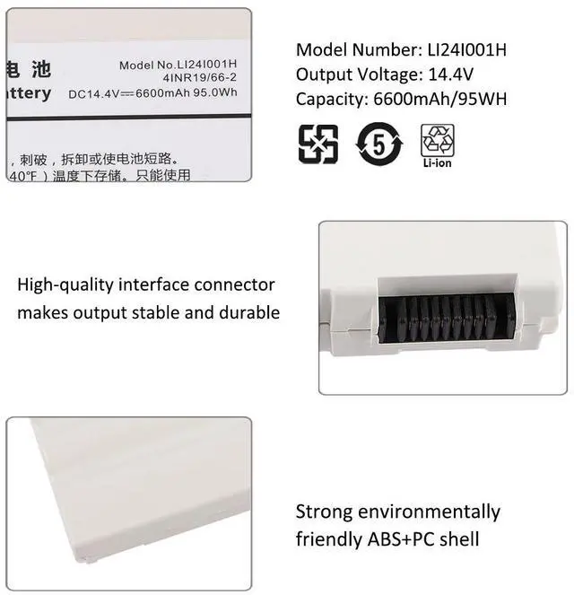 Alt view image 6 of 7 - KingSener 6600mAh Medical Battery For Mindray LI24I001H LI24I002H SV300 uMED20 Consona N9 SV60 SV70 SV350 ME7