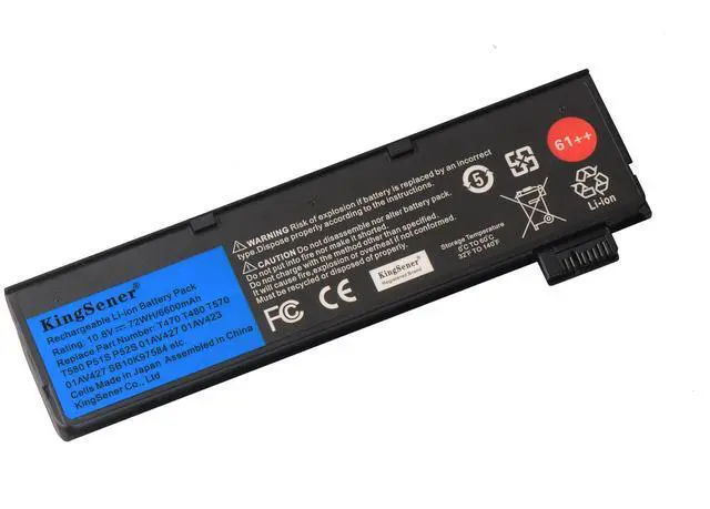 Main image of KingSener T470 61++ 72WH Laptop Battery for Lenovo ThinkPad T480 T570 T580 P51S P52S 01AV427 01AV423 SB10K97580