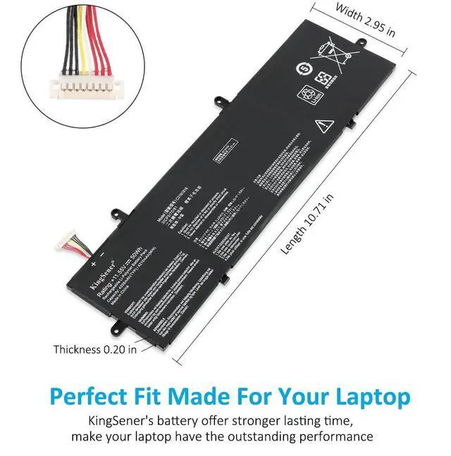 Alt view image 5 of 7 - Kingsener C31N1816 Laptop battery For Asus ZenBook Flip 13 UX362 UX362F UX362FA Q326FA Q326FA-BI7T13 11.55V 4335mAh/50WH