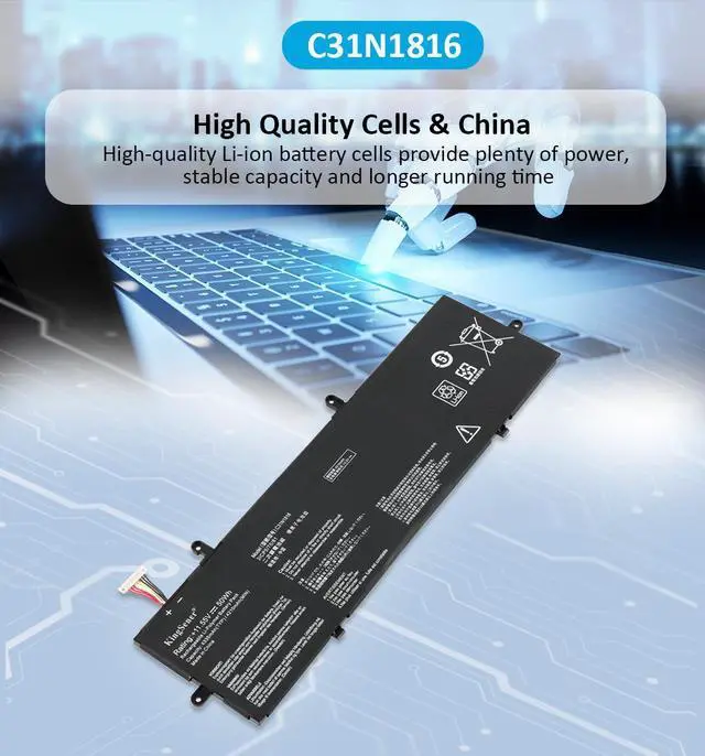 Alt view image 7 of 7 - Kingsener C31N1816 Laptop battery For Asus ZenBook Flip 13 UX362 UX362F UX362FA Q326FA Q326FA-BI7T13 11.55V 4335mAh/50WH