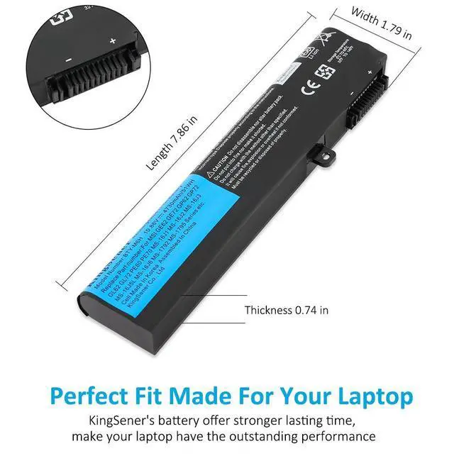 Alt view image 5 of 7 - KingSener BTY-M6H notebook battery for MSI ge70 gp72mvr gl62vr gl62m ge72vr ms-16J3 ms-16J4 ms-16J6 ms-1792 ms-1795 ms-16J5L
