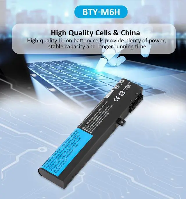 Alt view image 7 of 7 - KingSener BTY-M6H notebook battery for MSI ge70 gp72mvr gl62vr gl62m ge72vr ms-16J3 ms-16J4 ms-16J6 ms-1792 ms-1795 ms-16J5L