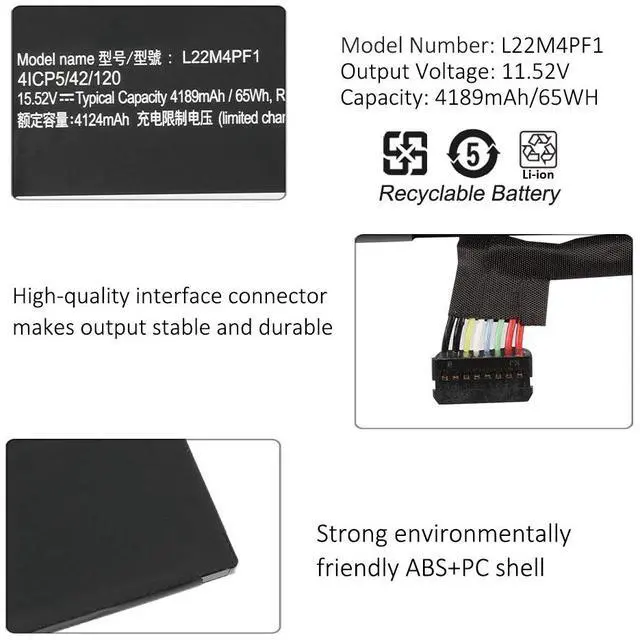 Alt view image 5 of 6 - KingSener L22M4PF1 L22C4PF1 Replacement Battery For Lenovo Yoga Slim 6-14IAP8 6-14IRP8