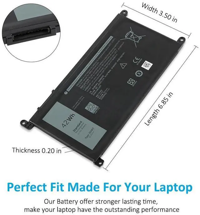 Alt view image 5 of 7 - KingSener 51KD7 Replacement Battery For Dell Chromebook 11 3100 3180 3189 5190