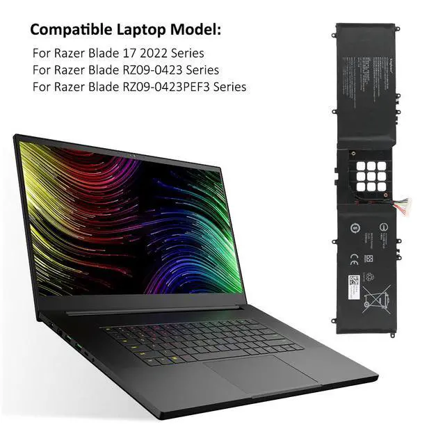 Alt view image 7 of 7 - KingSener RC30-0423 Laptop Battery For Razer Blade 17 2022 RZ09-0423