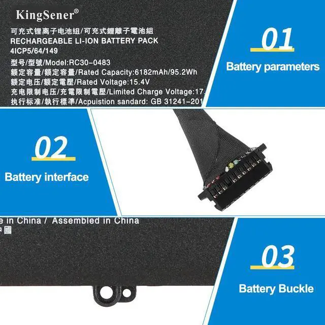 Alt view image 6 of 7 - KingSener RC30-0483 Laptop battery For Raze RZ09-0483 RZ09-0483S RZ09-0483U