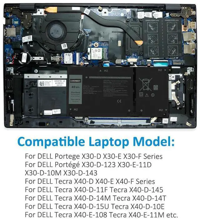 Alt view image 6 of 6 - JK6Y6 Laptop Battery Replacement For Dell Latitude 3410 3510 Vostro 14 5402 5501 5502 Inspiron 5300 5301 5401 5408 5508 5509 5406 7300 7506 2-in-1 Silver Series