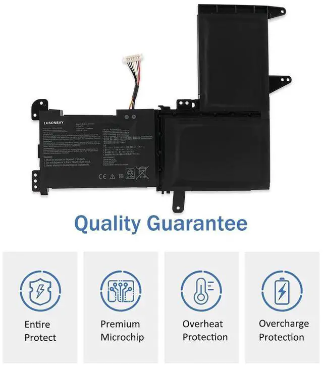 Alt view image 2 of 7 - LUSONBAY B31N1637 Laptop Battery For ASUS X510 X510UA X510UQ VivoBook S15 S510UA S510UN S510UR F510 F510UA Series C31N1637