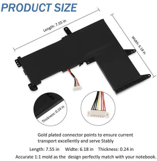 Alt view image 4 of 7 - LUSONBAY B31N1637 Laptop Battery For ASUS X510 X510UA X510UQ VivoBook S15 S510UA S510UN S510UR F510 F510UA Series C31N1637