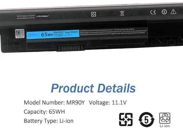 Alt view image 6 of 7 - LUSONBAY MR90Y Laptop Battery Replacement For DELL Inspiron 3421 3721 5421 5521 5721 3521 5537 Vostro 2421 2521 battery