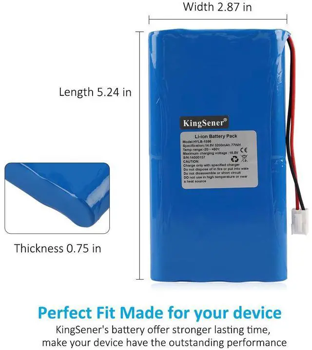 Alt view image 5 of 7 - KingSener HYLB-1596 Battery For Biocare IE12 IE12A 5200mAh