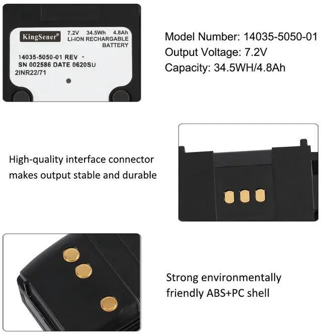 Alt view image 5 of 7 - KingSener14035-5050-01 14035-5050-02 XL-PA4M Li-lon Rechargeable Battery For L3Harris XL-200P XL-185P XL-150P