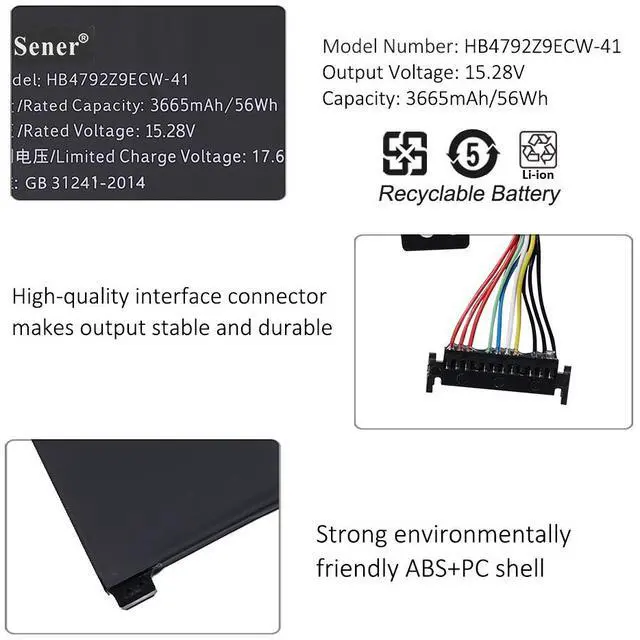 Alt view image 6 of 7 - KingSener HB4792Z9ECW-41 Laptop battery For HUAWEI Honor Magicbook 14