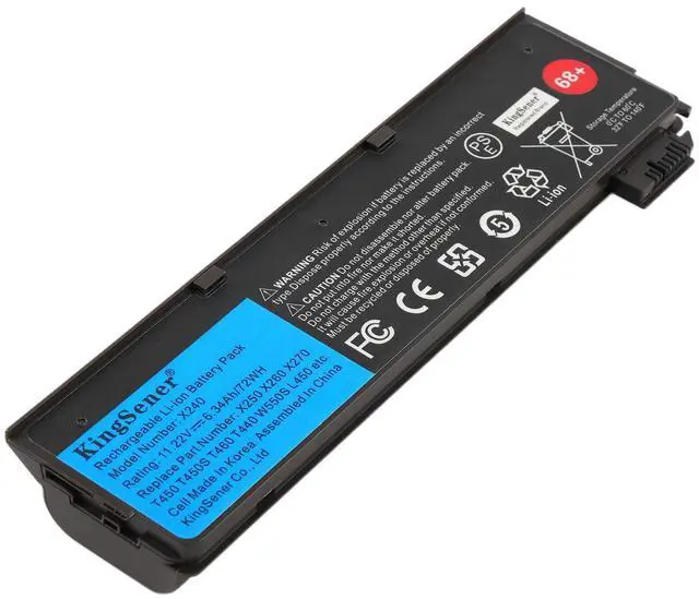 Main image of KingSener X240 Laptop Battery for Lenovo Thinkpad X270 X260 X250 T470P T440S K2450 W550S P50S 45N1136 11.22V 68+