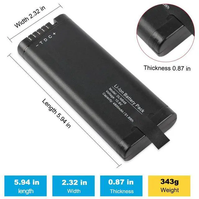 Alt view image 3 of 6 - KingSener DLNB48 Li-lon Handheld Oscilloscope Battery For Rohde & Schwarz RTH1002 RTH1004