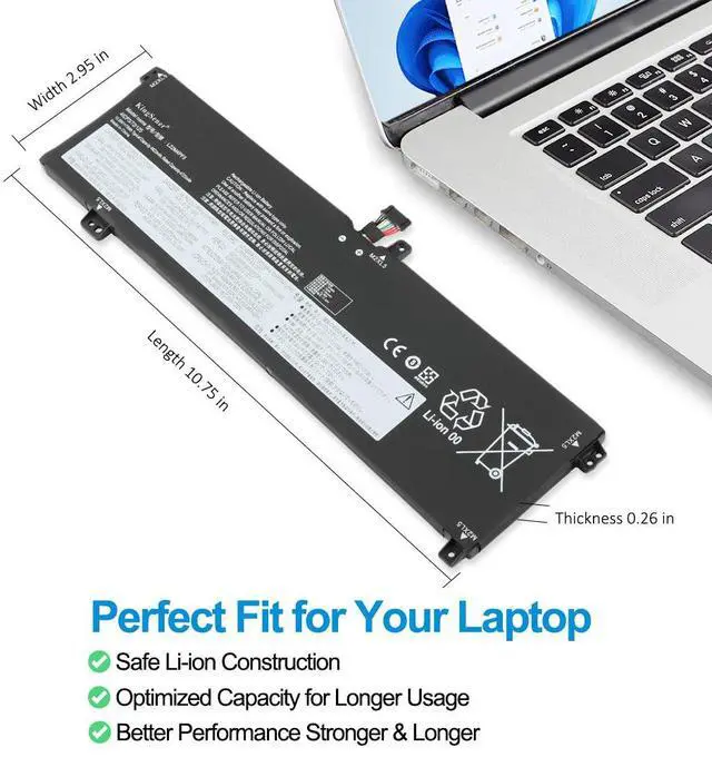 Alt view image 5 of 7 - KingSener L22M4PF5 15.56V 75Wh Battery For Lenovo Laptop