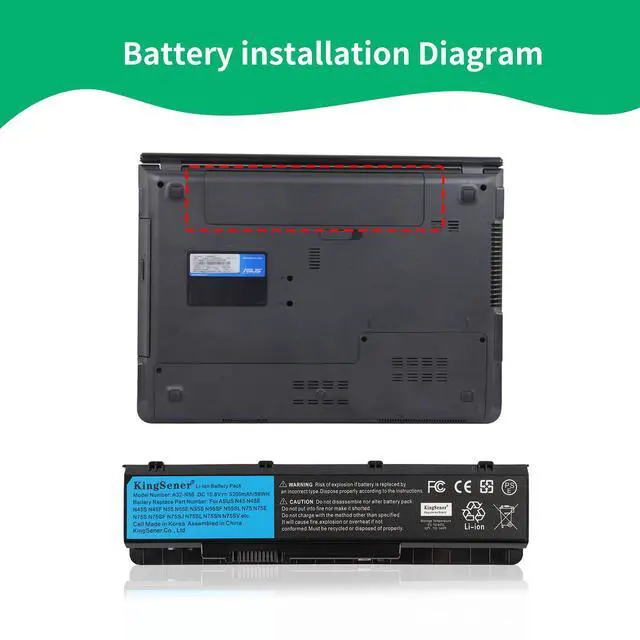 Alt view image 5 of 7 - KingSener 10.8V 56WH Laptop Battery Notebook Battery A32-N55 For ASUS N45 N45SF N55E N75S N45E N45SJ N55S N75SF N45F N45SL N55SF N75SJ N45J