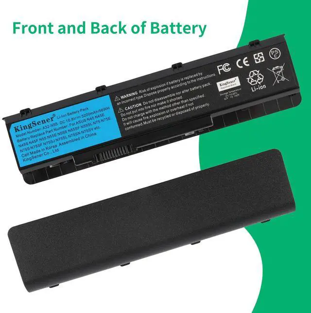 Alt view image 7 of 7 - KingSener 10.8V 56WH Laptop Battery Notebook Battery A32-N55 For ASUS N45 N45SF N55E N75S N45E N45SJ N55S N75SF N45F N45SL N55SF N75SJ N45J