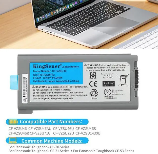 Alt view image 3 of 7 - KingSener 10.65V 8550mAh Laptop Battery Notebook Batteries CF-VZSU46 For Panasonic Toughbook CF-30 CF-31 CF-53 CF-VZSU46AU CF-VZSU46U CF-VZSU46S
