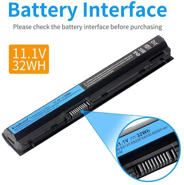 Alt view image 4 of 7 - KingSener Korea Cell 11.1V 32WH 7FF1K Notebook Laptop Battery For DELL E6320 E6330 E6220 E6230 E6120 FRR0G KJ321 K4CP5 J79X4 P7VRH RFJMW Replacement