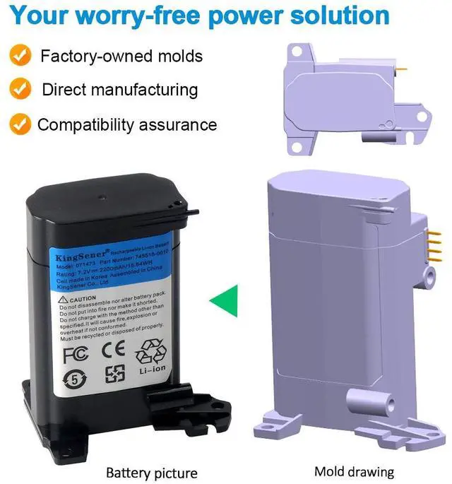 Alt view image 4 of 7 - KingSener 071473 071471 745518-0010 bluetooth speaker Battery for Bose SoundLink Revolve Speaker 7.2V 2200mAh/15.84WH