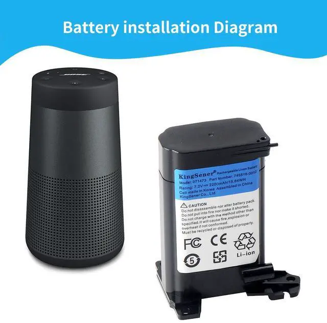 Alt view image 7 of 7 - KingSener 071473 071471 745518-0010 bluetooth speaker Battery for Bose SoundLink Revolve Speaker 7.2V 2200mAh/15.84WH