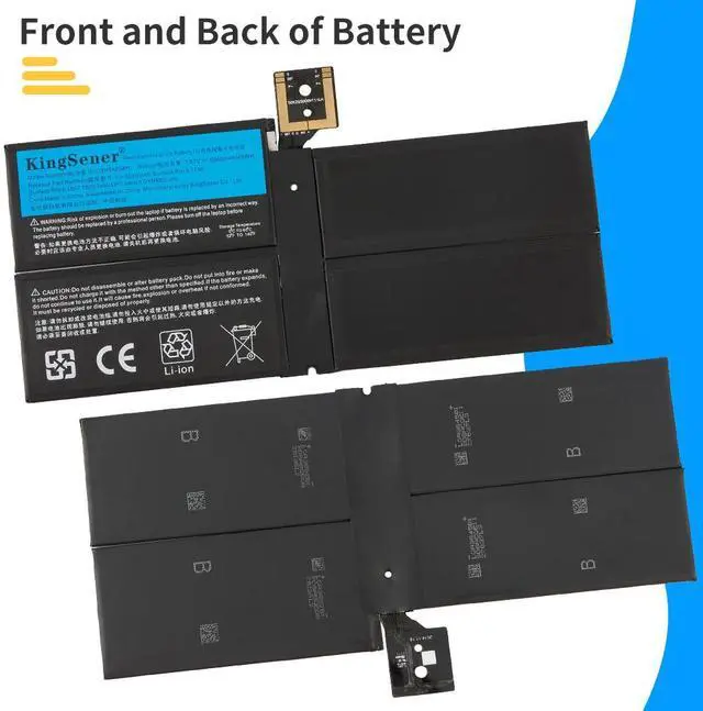 Alt view image 7 of 7 - Kingsener G3HTA038H DYNM02 Laptop Battery for Microsoft Surface Pro 5 1796 Series Tablet 7.57V 45Wh/5940mAh