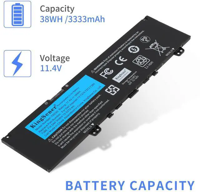 Alt view image 6 of 7 - Kingsener F62G0 11.4V 38WH Laptop battery For DELL Inspiron 13 5370 7370 7373 7380 7386 Vostro 5370 RPJC3 39DY5