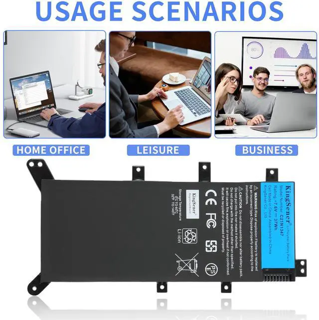 Alt view image 3 of 7 - KingSener C21N1347 New Laptop Battery For ASUS X554L X555 X555L X555LA X555LD X555LN X555MA 2ICP4/63/134 C21N1347
