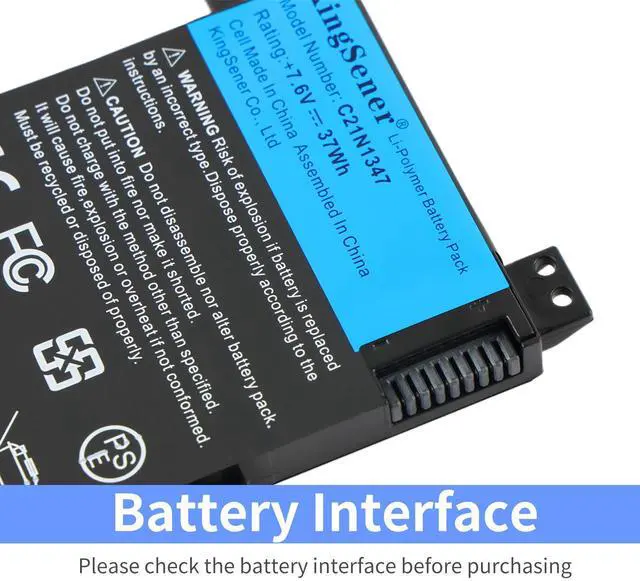 Alt view image 4 of 7 - KingSener C21N1347 New Laptop Battery For ASUS X554L X555 X555L X555LA X555LD X555LN X555MA 2ICP4/63/134 C21N1347