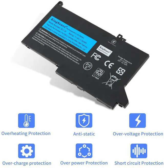 Alt view image 5 of 7 - Kingsener DJ1J0 Laptop Battery Notebook Battery For DELL Latitude 7280 7290 7380 7480 7490 Tablet 11.4V 42wh