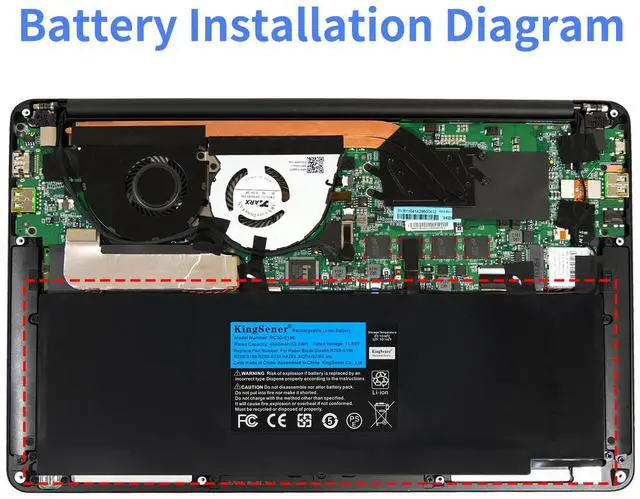Alt view image 7 of 7 - Kingsener RC30-0196 HAZEL Laptop Battery for Razer Blade Stealth 2016 v2 i7-7500U I7-8550u RZ09-0239 RZ09-0168 RZ09-01962E12 RZ09-01962E52 RZ09-01962E53 RZ09-01962W10 RZ09-02393E32-R3U1 RZ09-01962E20