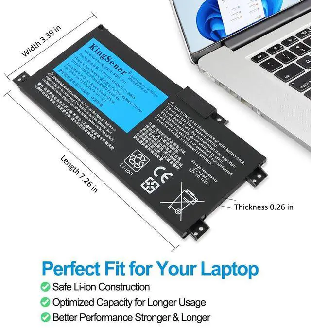 Alt view image 5 of 6 - Kingsener SQU-1711 Laptop Battery For ThundeRobot 911 Air 911ME 911MT 911S G7000M G8000M SQU-1718