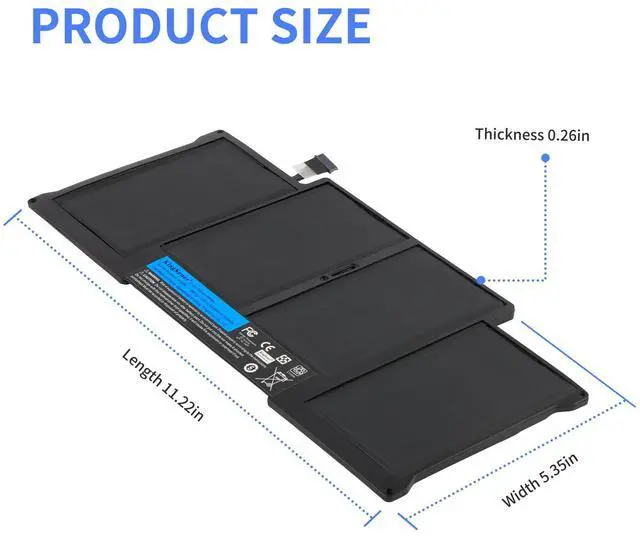 Alt view image 2 of 7 - KingSener New Laptop Battery A1496 For Apple MacBook Air 13" A1466 2013/2014/2015 A1496 MD760LL/A MD761CH/A 7.6V 7150mAh