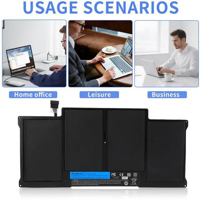 Alt view image 3 of 7 - KingSener New Laptop Battery A1496 For Apple MacBook Air 13" A1466 2013/2014/2015 A1496 MD760LL/A MD761CH/A 7.6V 7150mAh