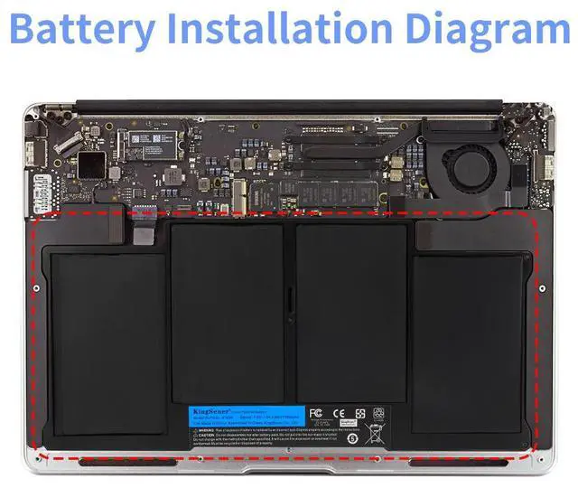 Alt view image 7 of 7 - KingSener New Laptop Battery A1496 For Apple MacBook Air 13" A1466 2013/2014/2015 A1496 MD760LL/A MD761CH/A 7.6V 7150mAh