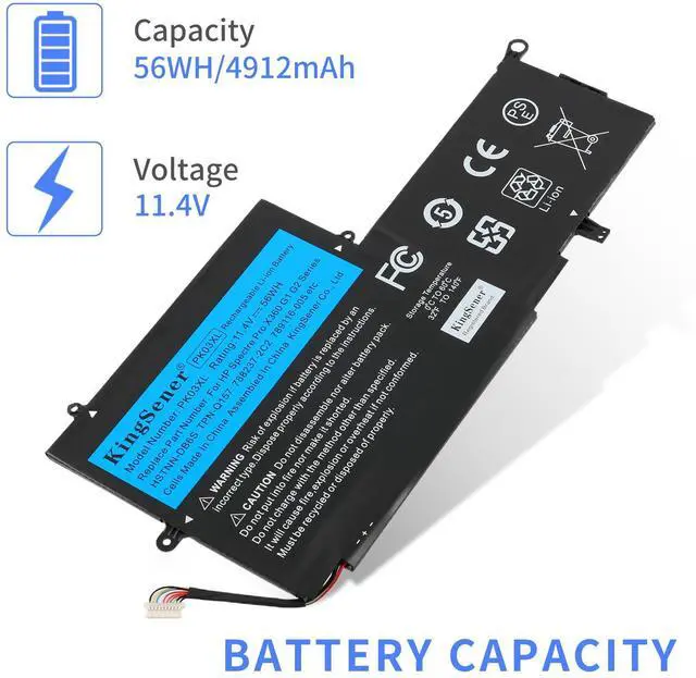 Alt view image 6 of 7 - KingSener PK03XL Laptop Battery for HP Spectre Pro X360 Spectre 13 HSTNN-DB6S 6789116-005 11.4V 56WH Free 2 Years Warrranty Notebook Replacement