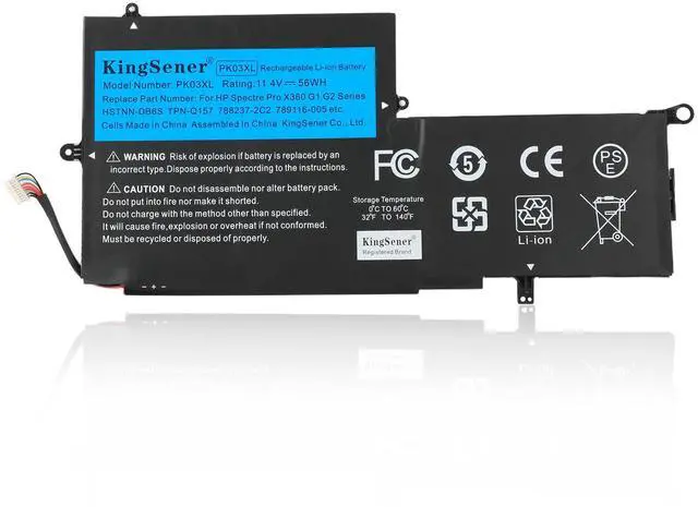 Main image of KingSener PK03XL Laptop Battery for HP Spectre Pro X360 Spectre 13 HSTNN-DB6S 6789116-005 11.4V 56WH Free 2 Years Warrranty Notebook Replacement