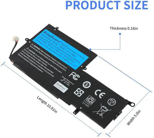 Alt view image 2 of 7 - KingSener PK03XL Laptop Battery for HP Spectre Pro X360 Spectre 13 HSTNN-DB6S 6789116-005 11.4V 56WH Free 2 Years Warrranty Notebook Replacement