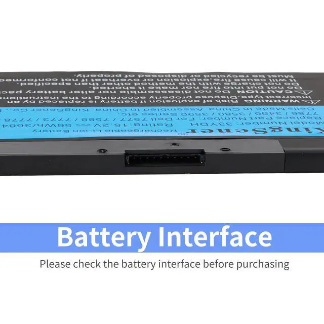 Alt view image 4 of 7 - Kingsener 33YDH Laptop Battery for Dell Inspiron 15 7577 7773 7778 7786 7779 G3 15 3579 G3 17 3779 G5 15 5587 G7 15 7588 Latitude 13 3380 14 3490 15 3590 3580 PVHT1 56Wh 4-Cell 15.2V 56WH