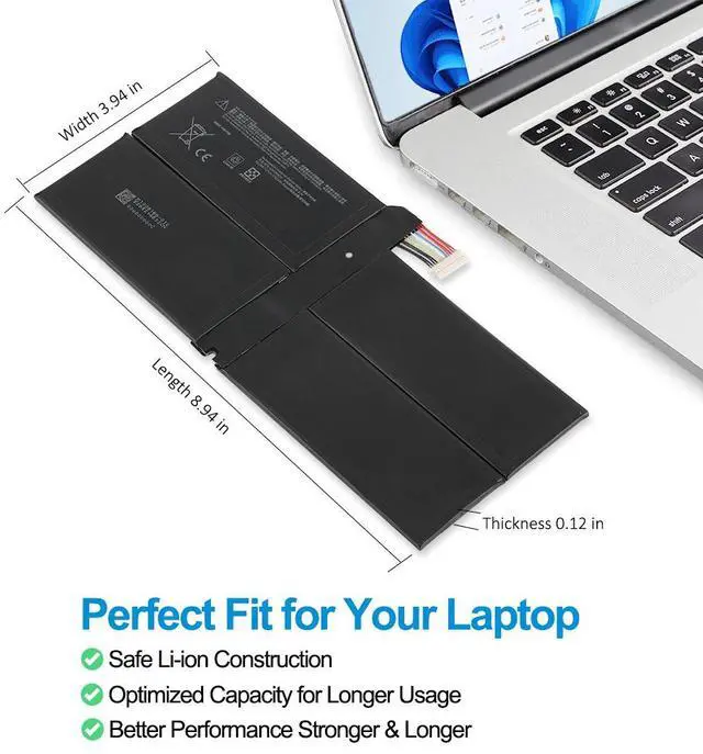 Alt view image 5 of 7 - Kingsener G3HTA061H Tablet Battery For Microsoft Surface Pro 7 1866 Series 7.57V 43.2WH 5702MAH