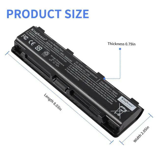 Alt view image 2 of 7 - PA5024U Laptop Battery Notebook Batteries For Toshiba Satellite C800 C850 C870 L800 L830 L840 L850 L855 L870 PA5025U PA5024U-1BRS PABAS260