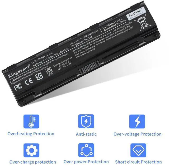 Alt view image 5 of 7 - PA5024U Laptop Battery Notebook Batteries For Toshiba Satellite C800 C850 C870 L800 L830 L840 L850 L855 L870 PA5025U PA5024U-1BRS PABAS260