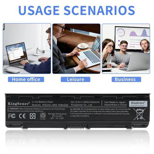 Alt view image 3 of 7 - PA5024U Laptop Battery Notebook Batteries For Toshiba Satellite C800 C850 C870 L800 L830 L840 L850 L855 L870 PA5025U PA5024U-1BRS PABAS260