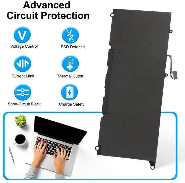 Alt view image 3 of 7 - Kingsener PW23Y Notebook Replacement New Laptop Battery for DELL XPS 13 9360 Series RNP72 TP1GT PW23Y 7.6V 60WH