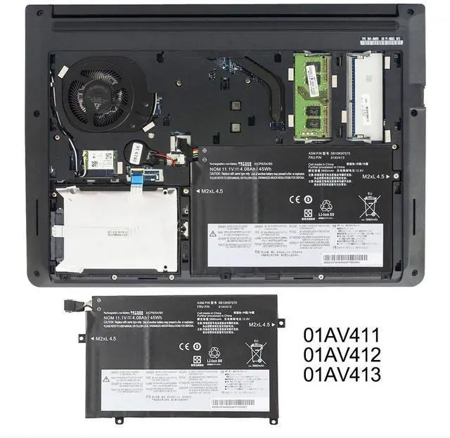 Alt view image 7 of 7 - Kingsener Laptop Battery For Lenovo ThinkPad E470 E470C E475 SB10K97568 SB10K97569 SB10K97570 01AV413 01AV411 01AV412