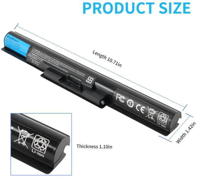 Alt view image 2 of 7 - KingSener VGP-BPS35A Laptop Battery For Sony BPS35 VGP-BPS35 For VAIO Fit 14E VAIO Fit 15E Series SVF1421X2EB SVF15217SC 2670mAh 40WH