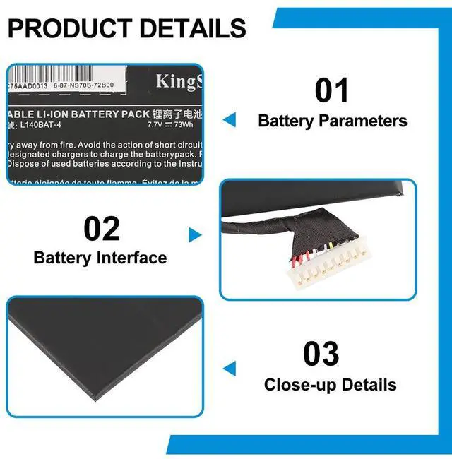 Alt view image 6 of 7 - KingSener L140BAT-2 Battery For Thunderobot MixBook Air 36WH 7.7V