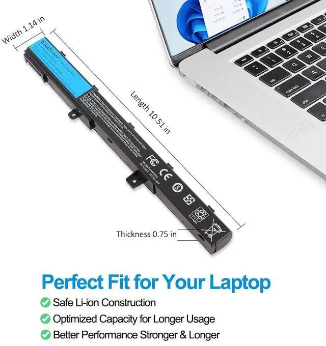 Alt view image 5 of 7 - KingSener A31N1319 Battery For Asus R512 R512C R512CA F551 F551C F551M D550 D550C D550CA 33WH