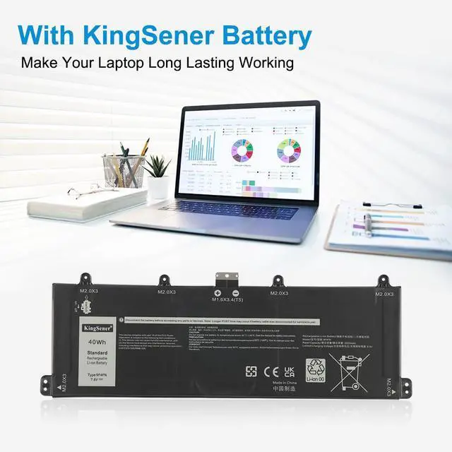 Alt view image 4 of 7 - KingSener 9F4FN Replacement Battery For Dell Latitude 3420 Series 7.6V 40WH/5000mAh
